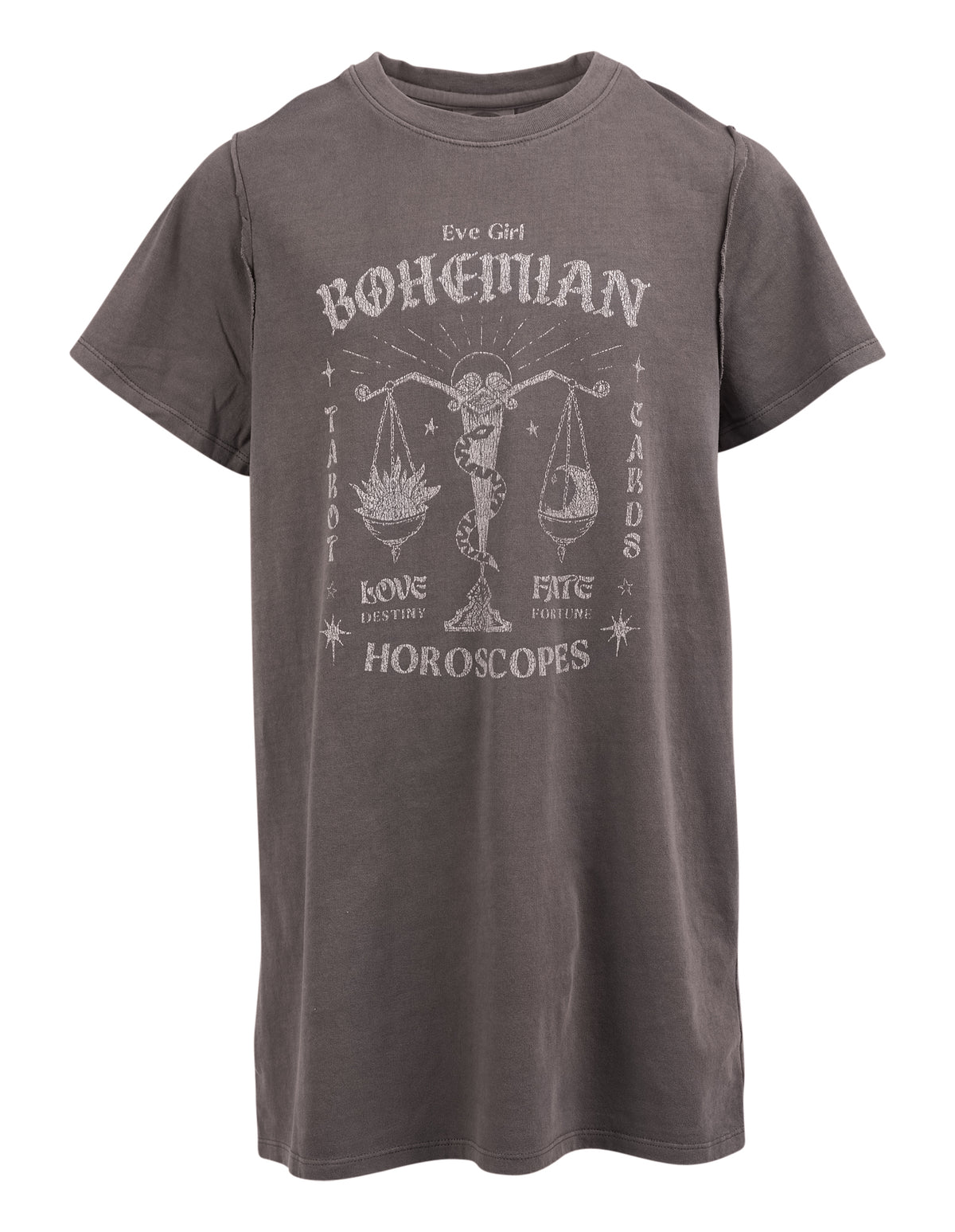 Kids Bohemian Tee Dress Charcoal