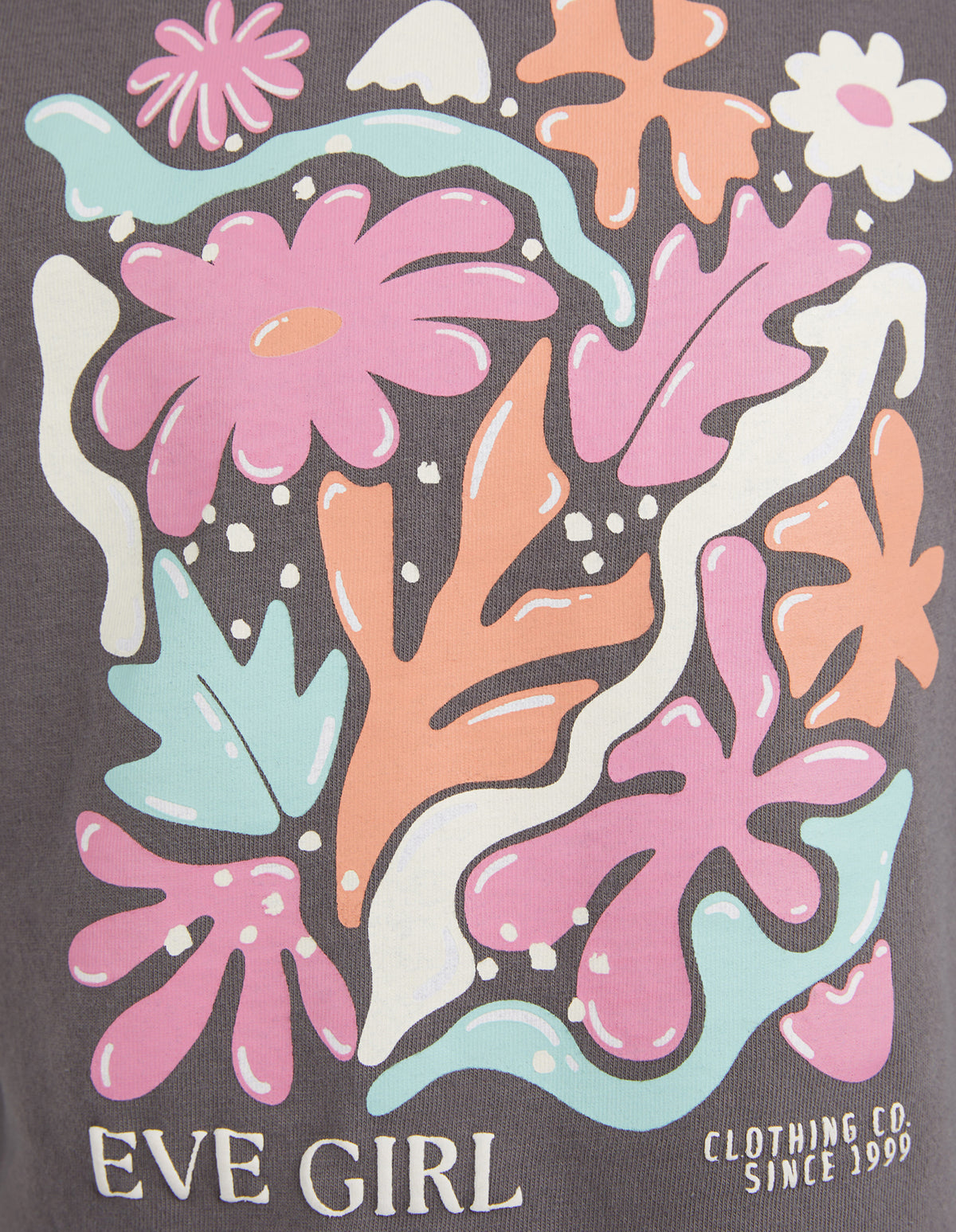 Kids Coral Garden Tee Charcoal