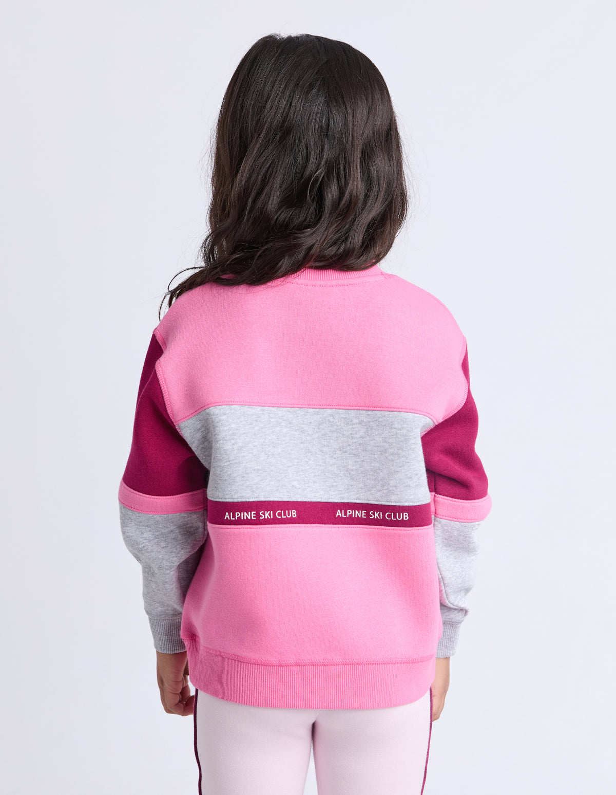 Kids Alpine Panelled Crew Pink