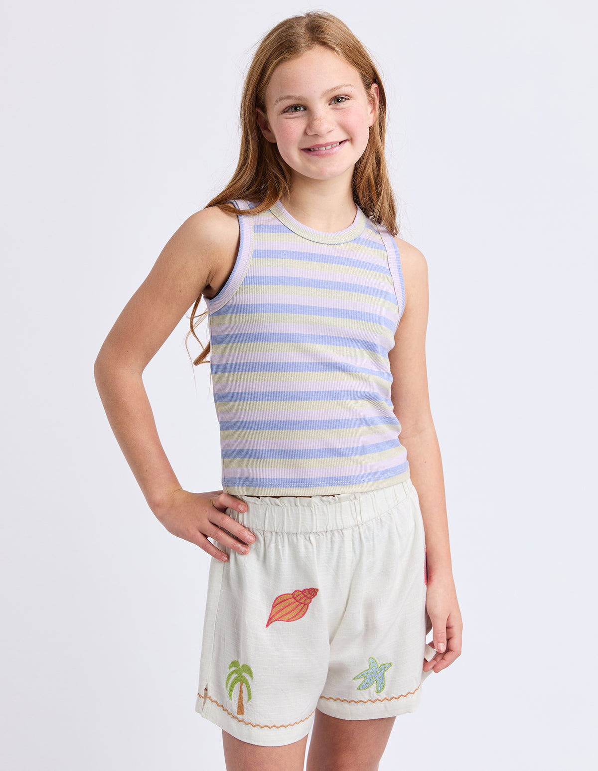 Teen Callie Rib Tank Purple