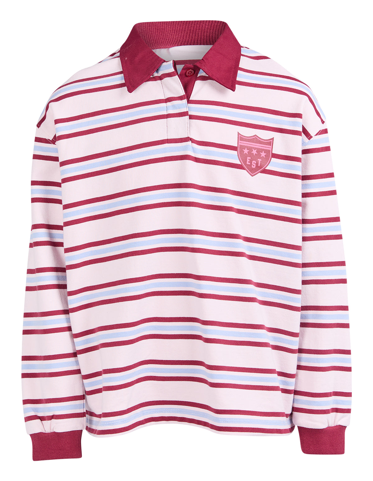 Kids Hailey Rugby Jumper Pale Pink