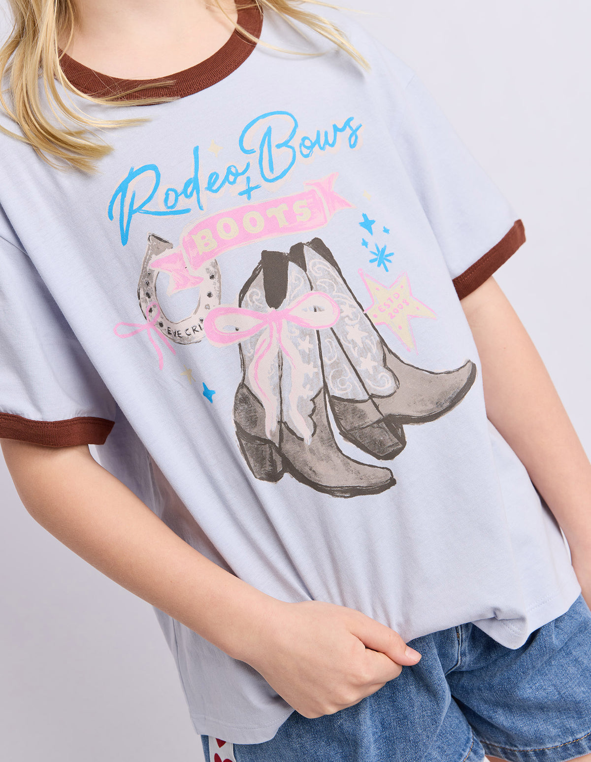 Teen Boots Ringer Tee Light Blue