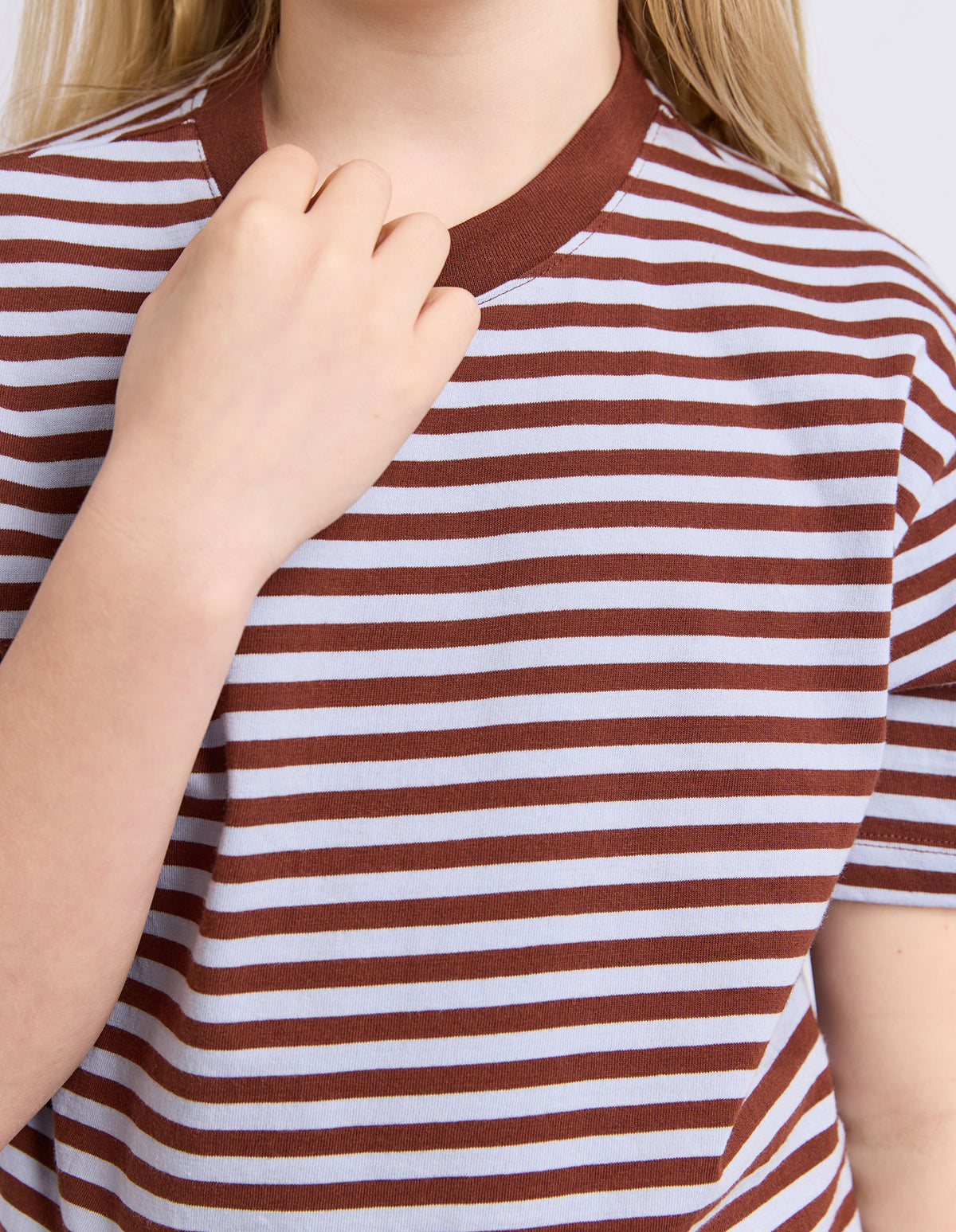 Teen Paloma Stripe Short Sleeve Chocolate