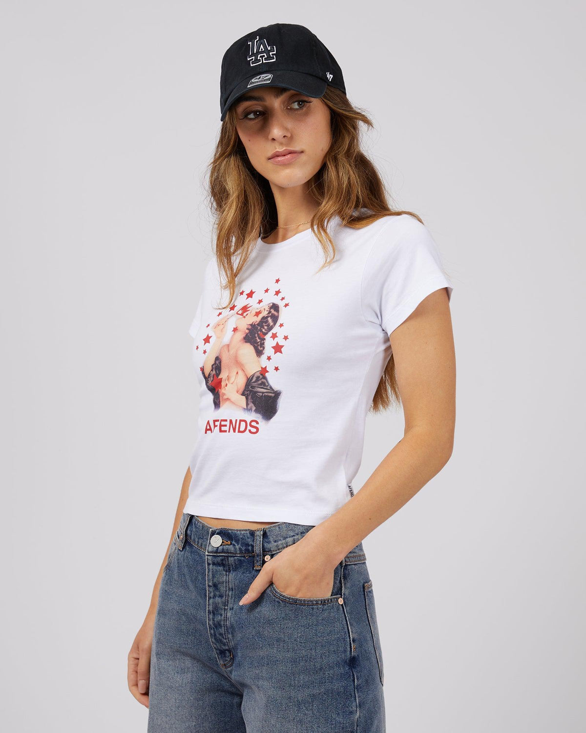 Afends-Dixie Baby Tee White-Edge Clothing