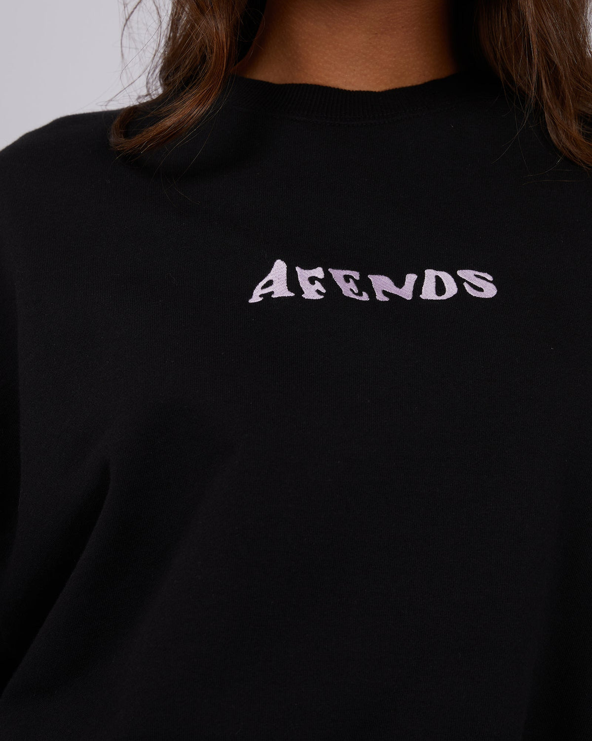 Afends-Lilah Recycled Crewneck Black-Edge Clothing