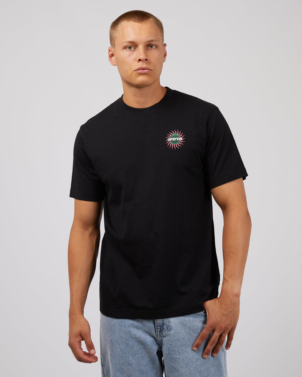 Afends-Solar Flare Recycled Retro Fit Tee Black-Edge Clothing