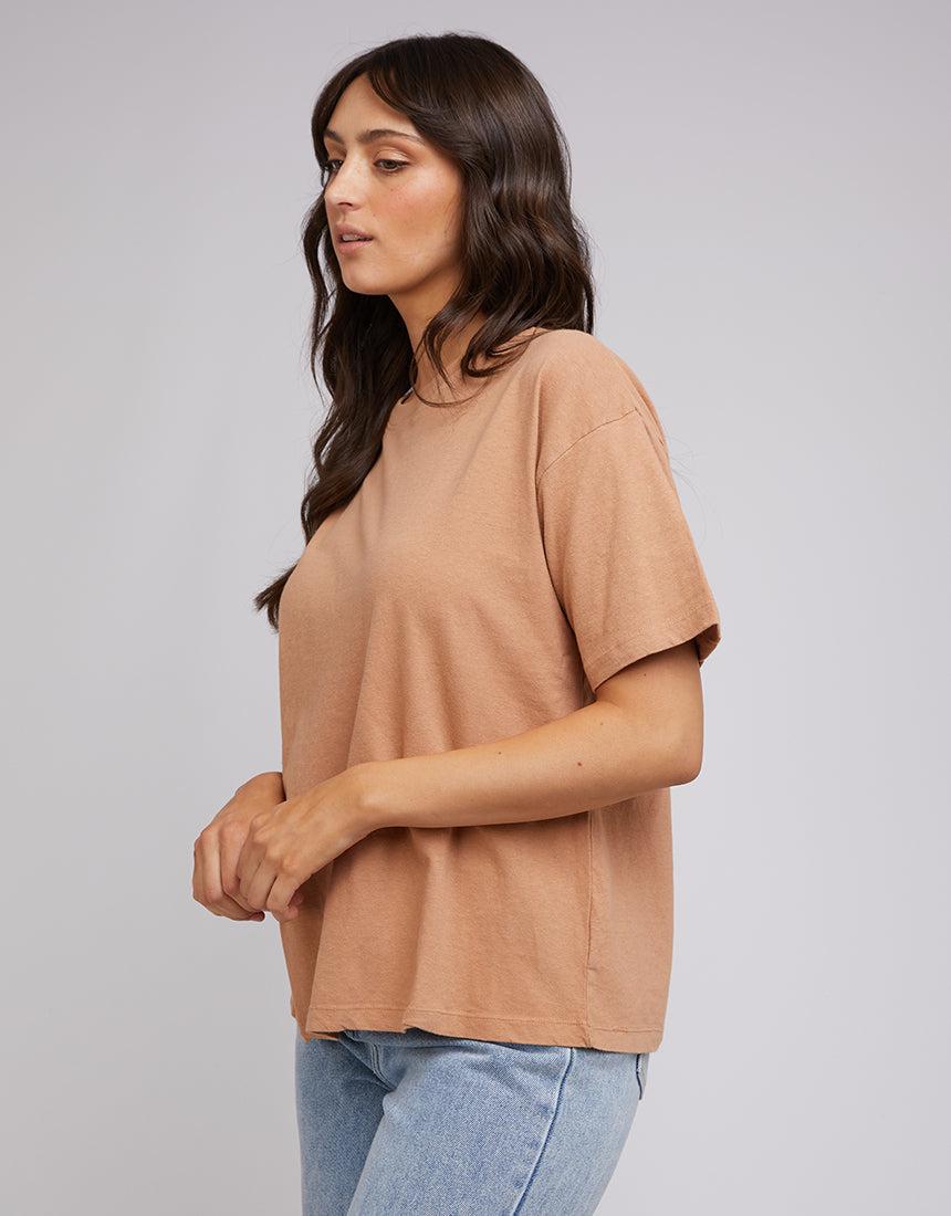 All About Eve-Aae Linen Tee Tan-Edge Clothing