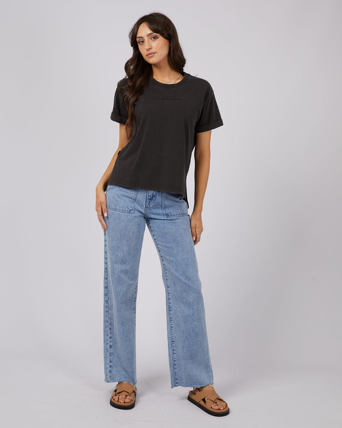 All About Eve-Aae Washed Tee Washed Black-Edge Clothing