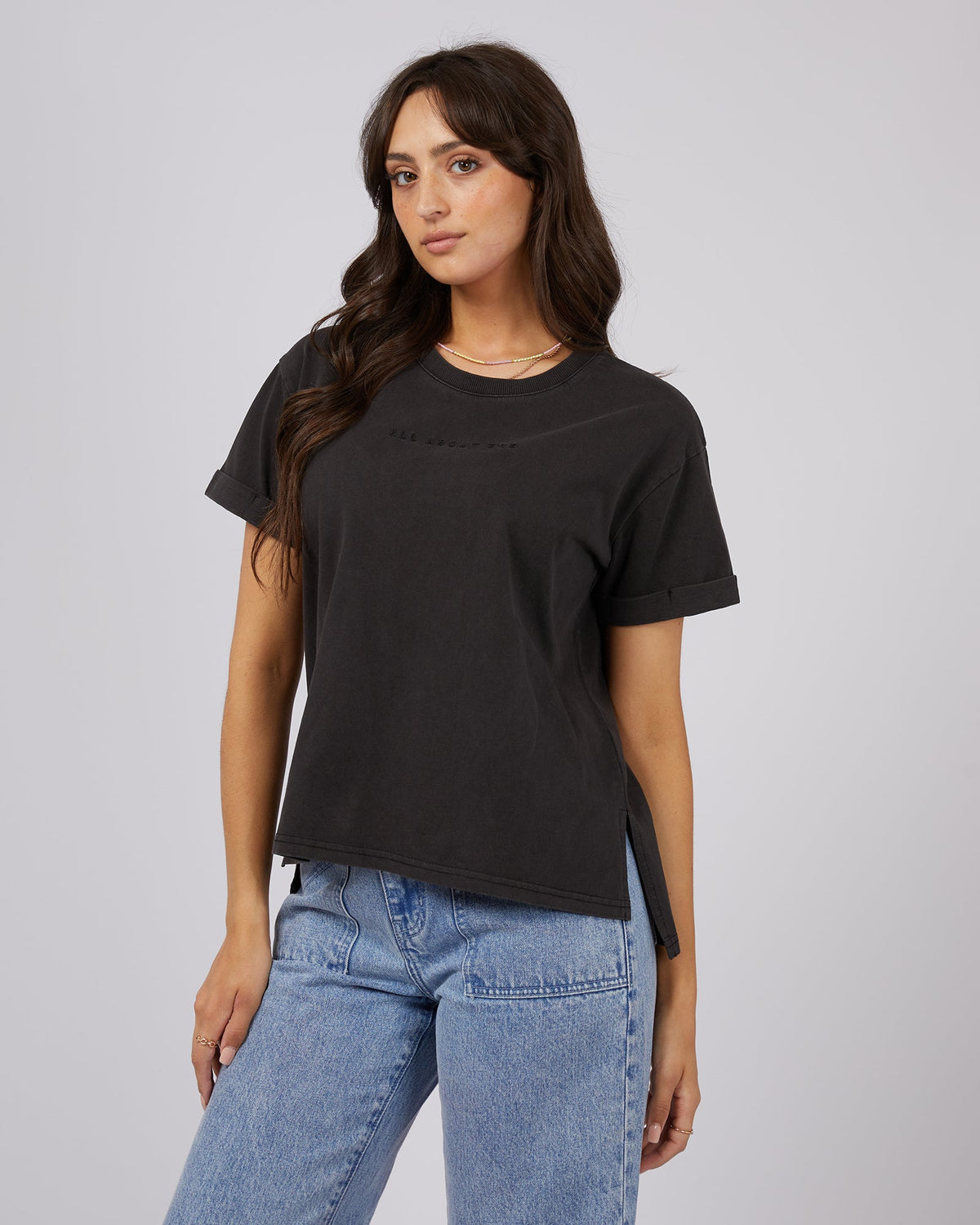 All About Eve-Aae Washed Tee Washed Black-Edge Clothing