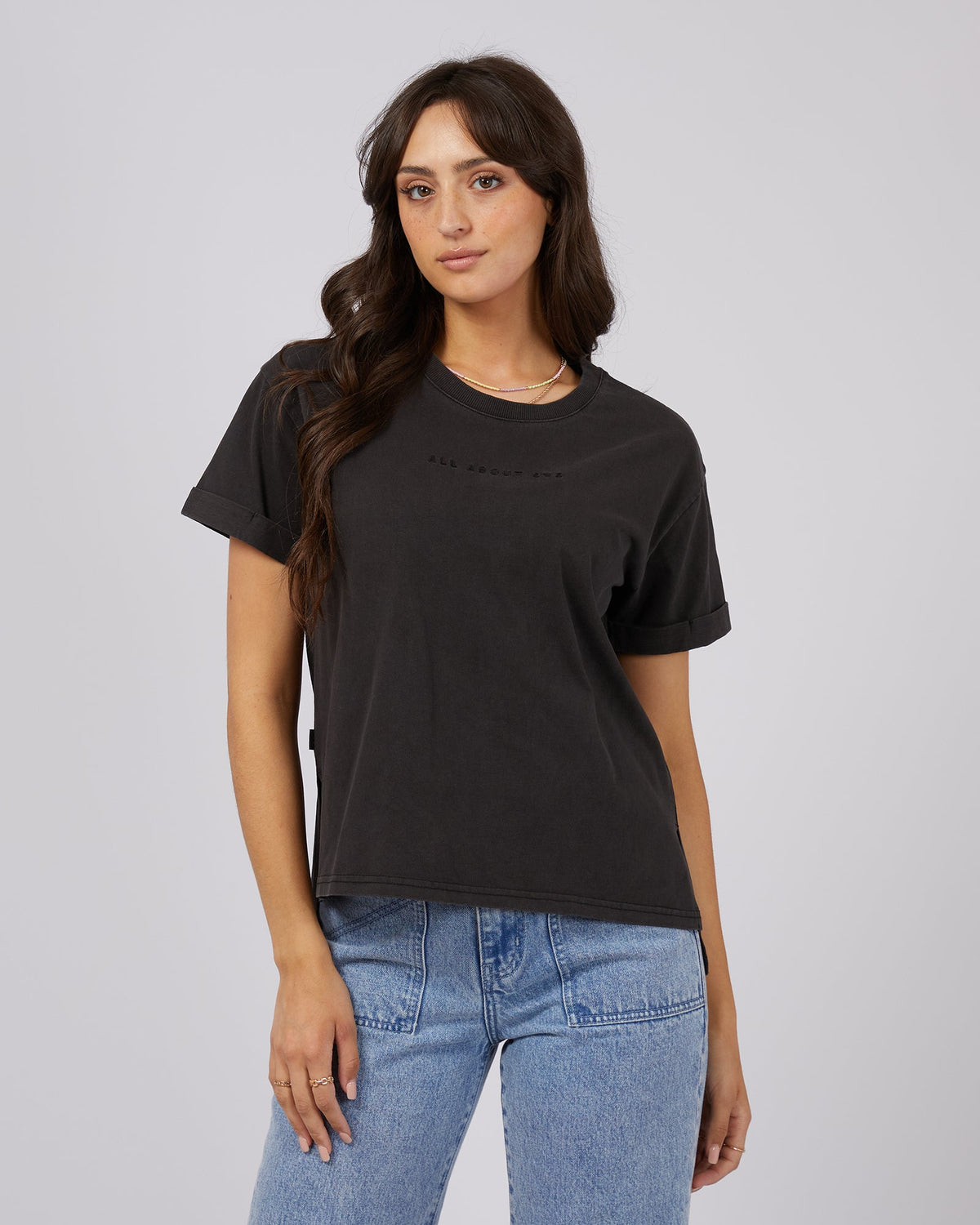 All About Eve-Aae Washed Tee Washed Black-Edge Clothing