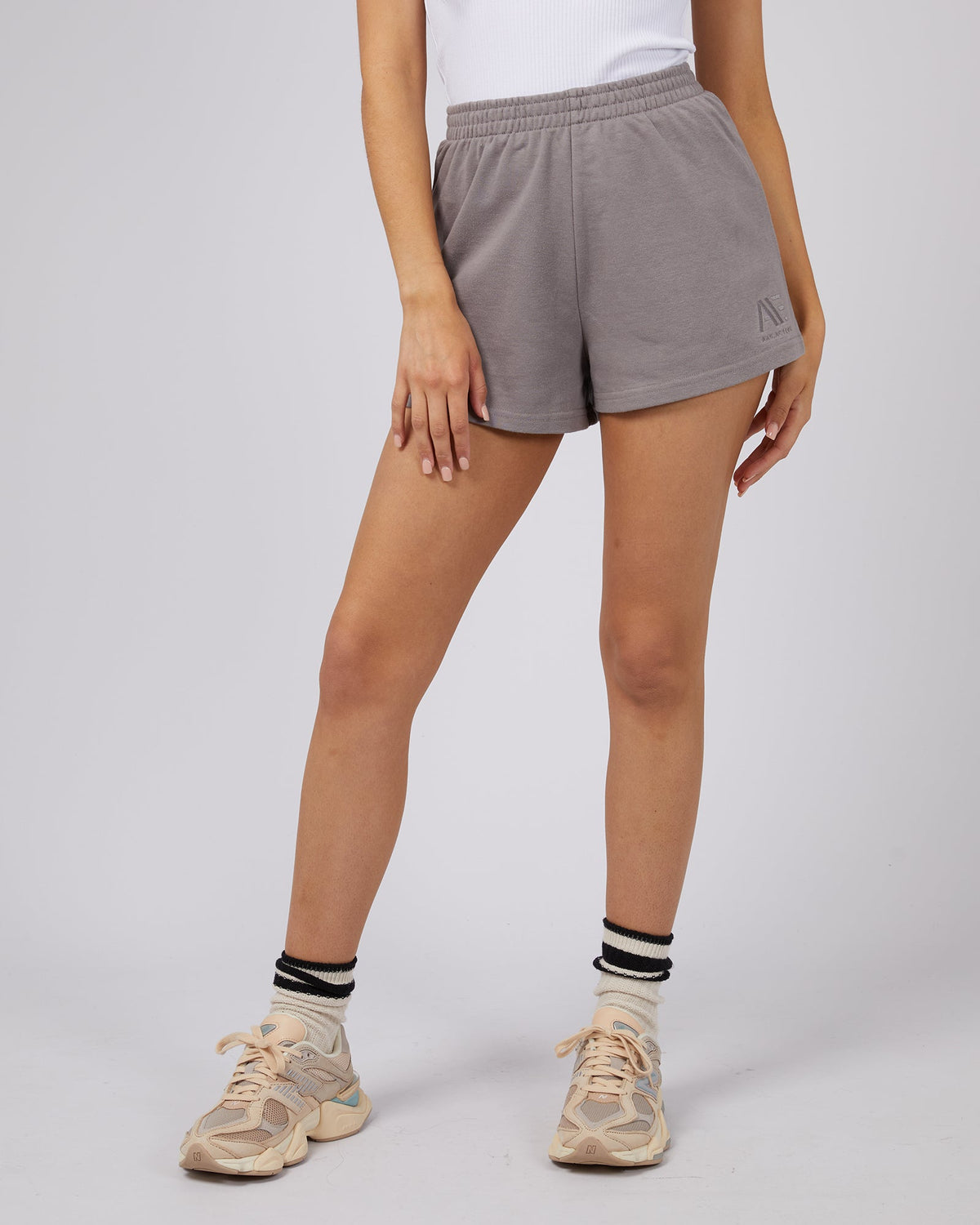 All About Eve-Active Tonal Track Short Charcoal-Edge Clothing