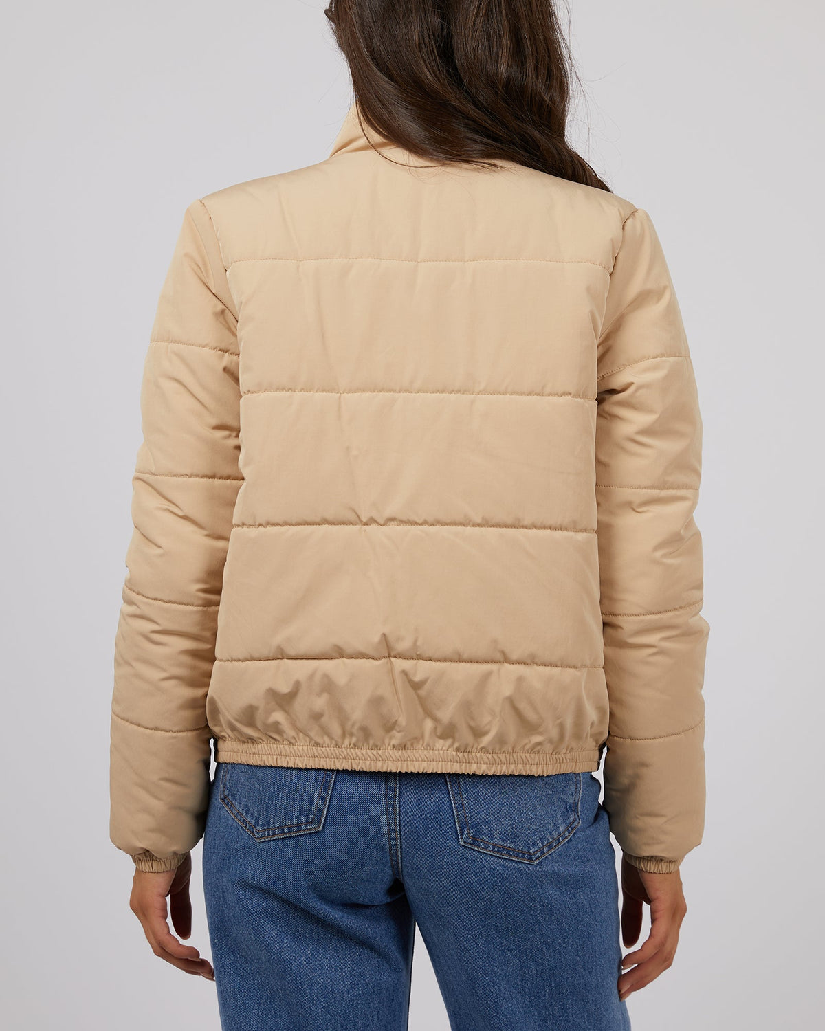 All About Eve-Classic Puffer Jacket Oatmeal-Edge Clothing
