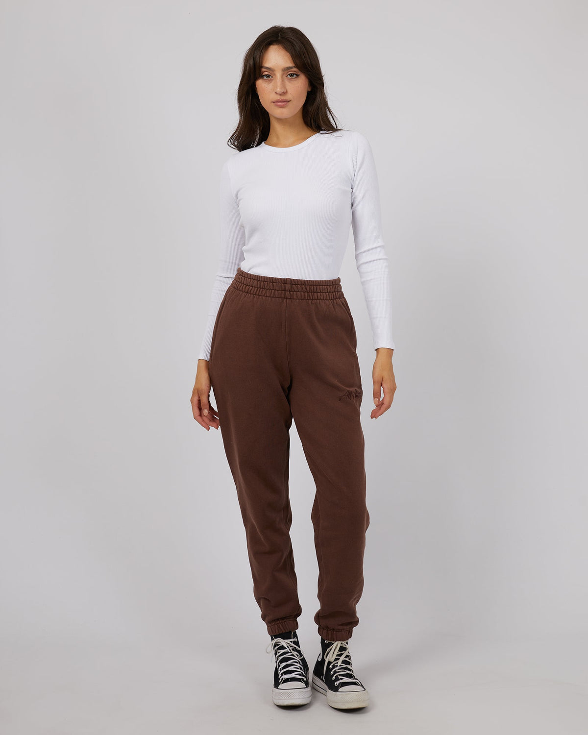 All About Eve-Classic Trackpant Brown-Edge Clothing