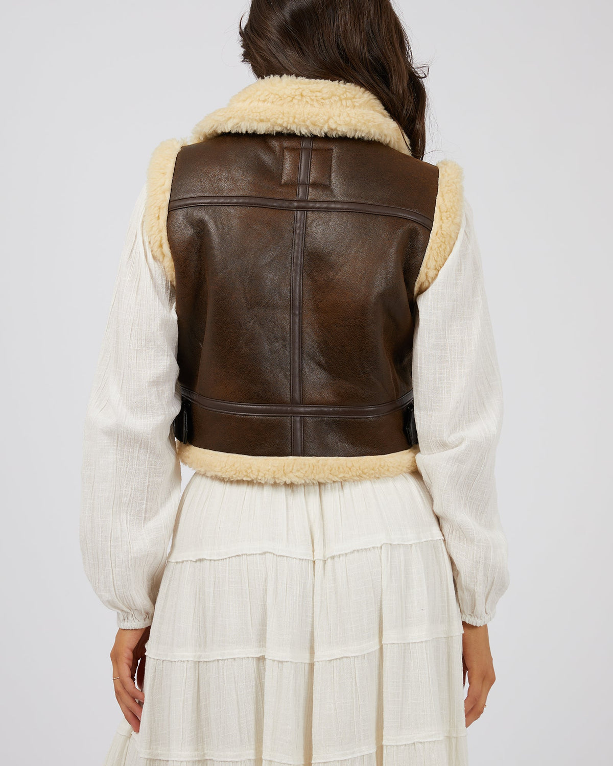 All About Eve-Cory Aviator Vest Brown-Edge Clothing
