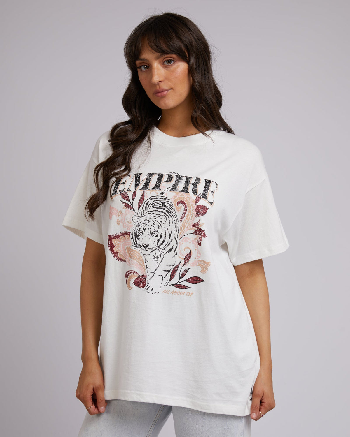 All About Eve-Empire Oversized Tee White-Edge Clothing