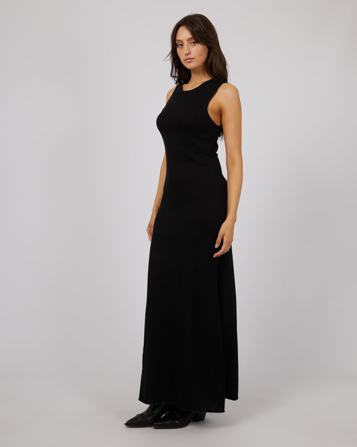 All About Eve-Eve Knit Maxi Tank Dress Black-Edge Clothing