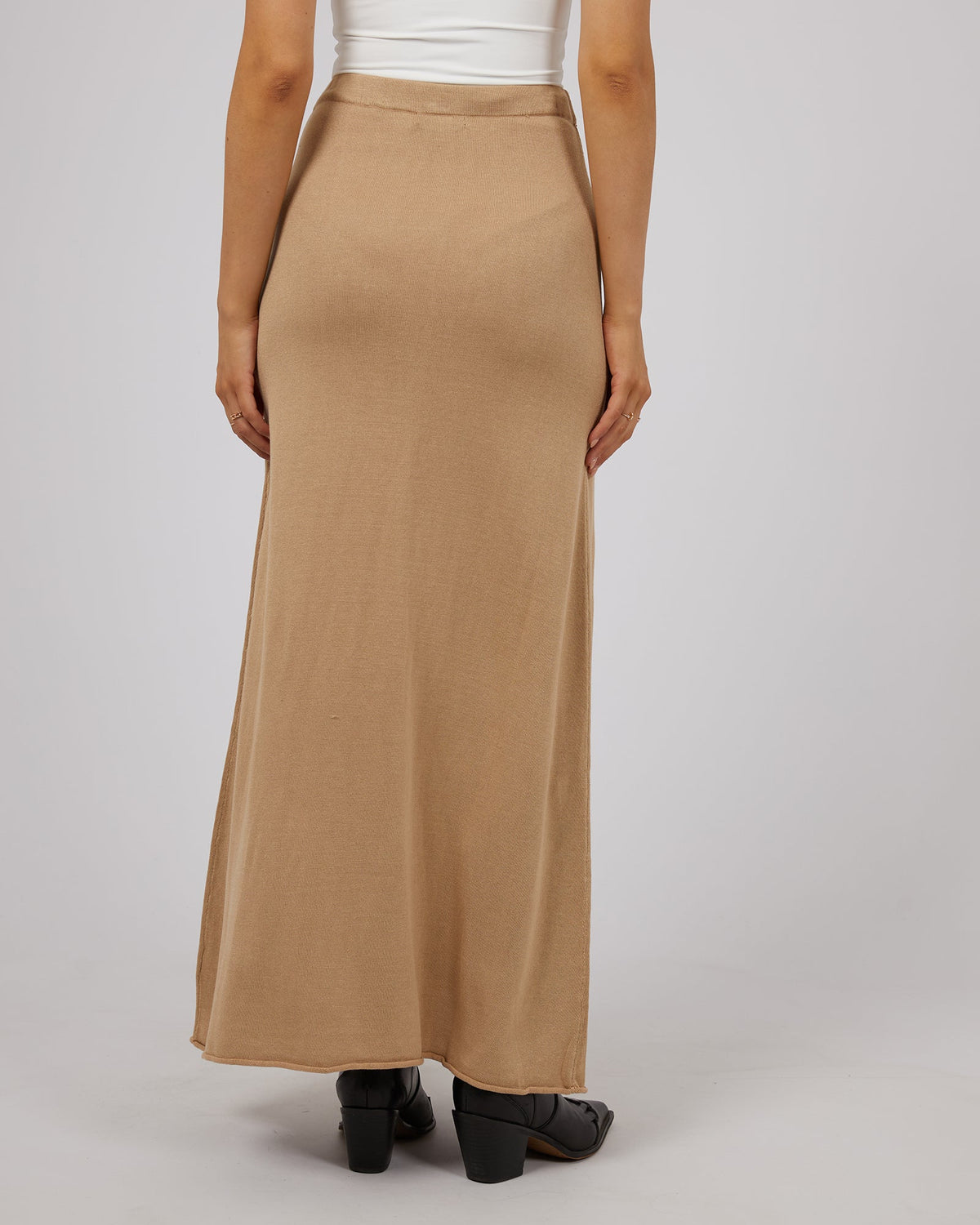 All About Eve-Eve Knit Skirt Oatmeal-Edge Clothing