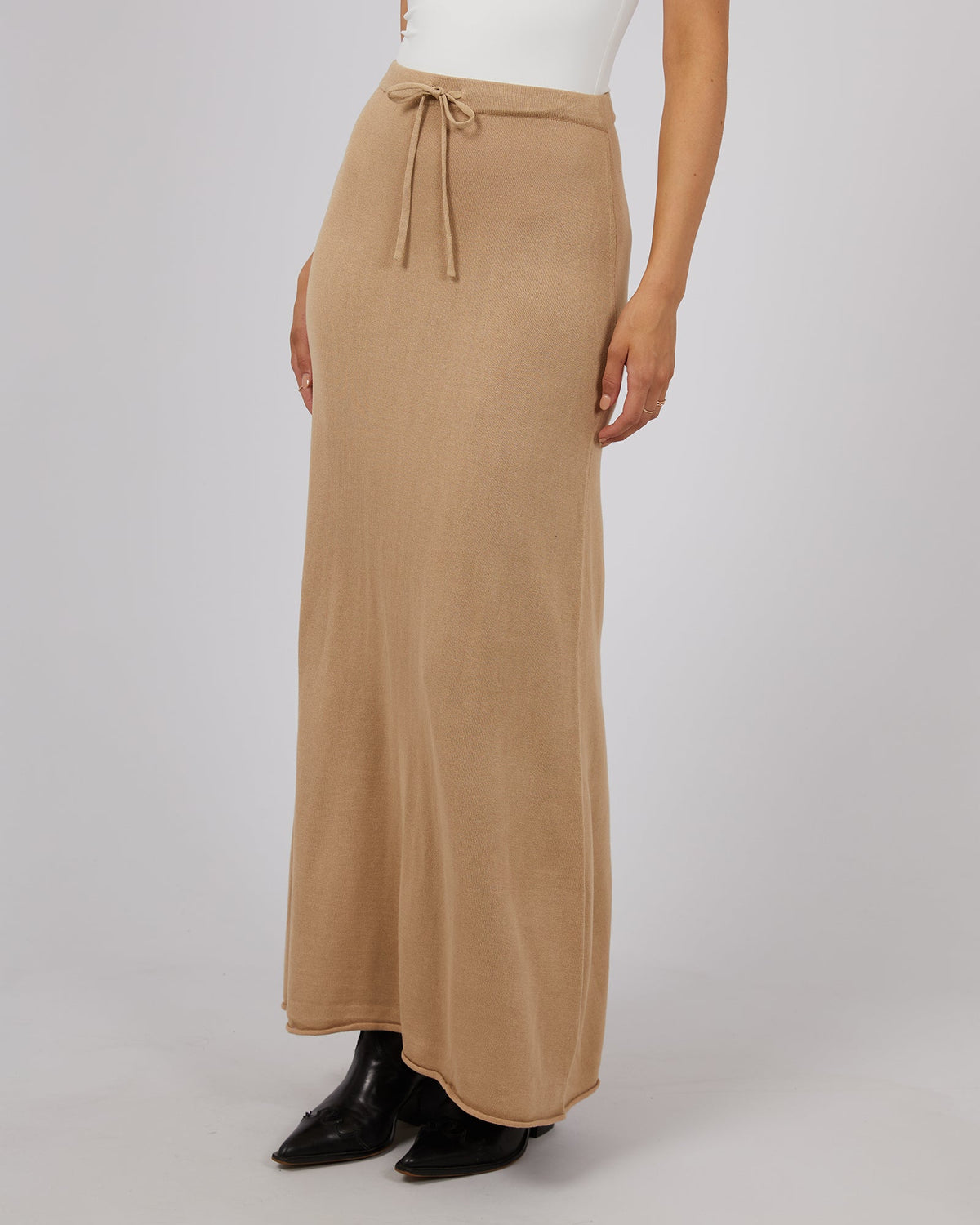 All About Eve-Eve Knit Skirt Oatmeal-Edge Clothing