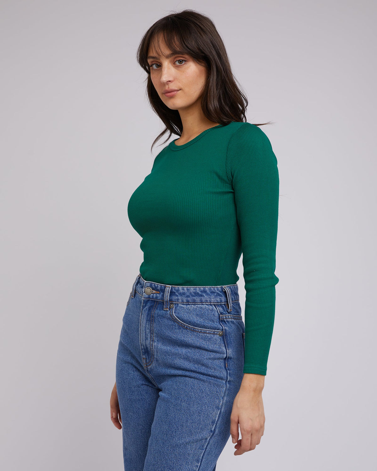 All About Eve-Eve Rib Baby Long Sleeve Tee Emerald-Edge Clothing