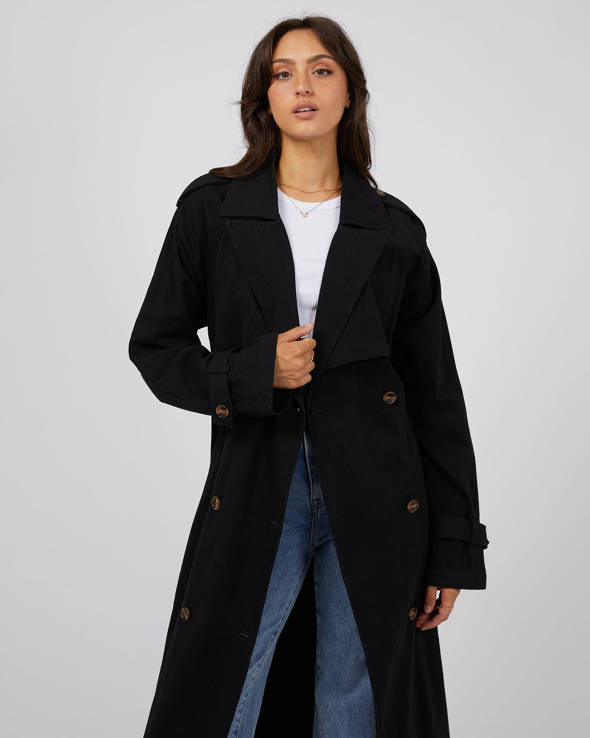 All About Eve-Eve Trench Coat Black-Edge Clothing