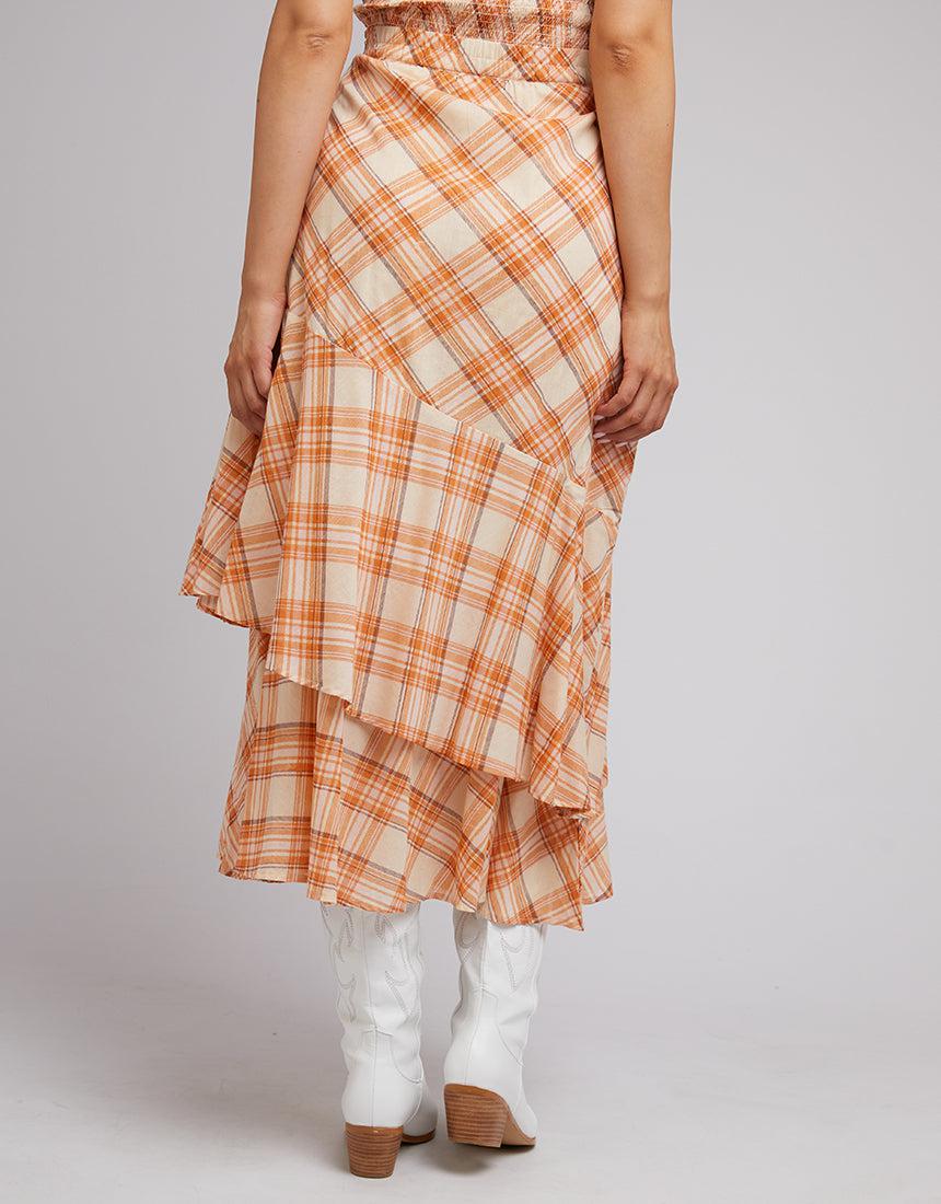All About Eve-Fern Check Maxi Skirt Check-Edge Clothing