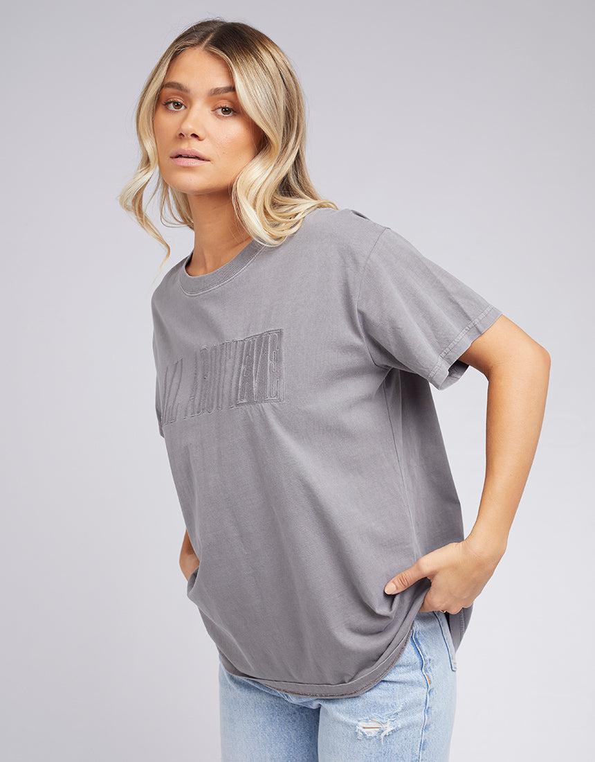 All About Eve-Heritage Tee Charcoal-Edge Clothing
