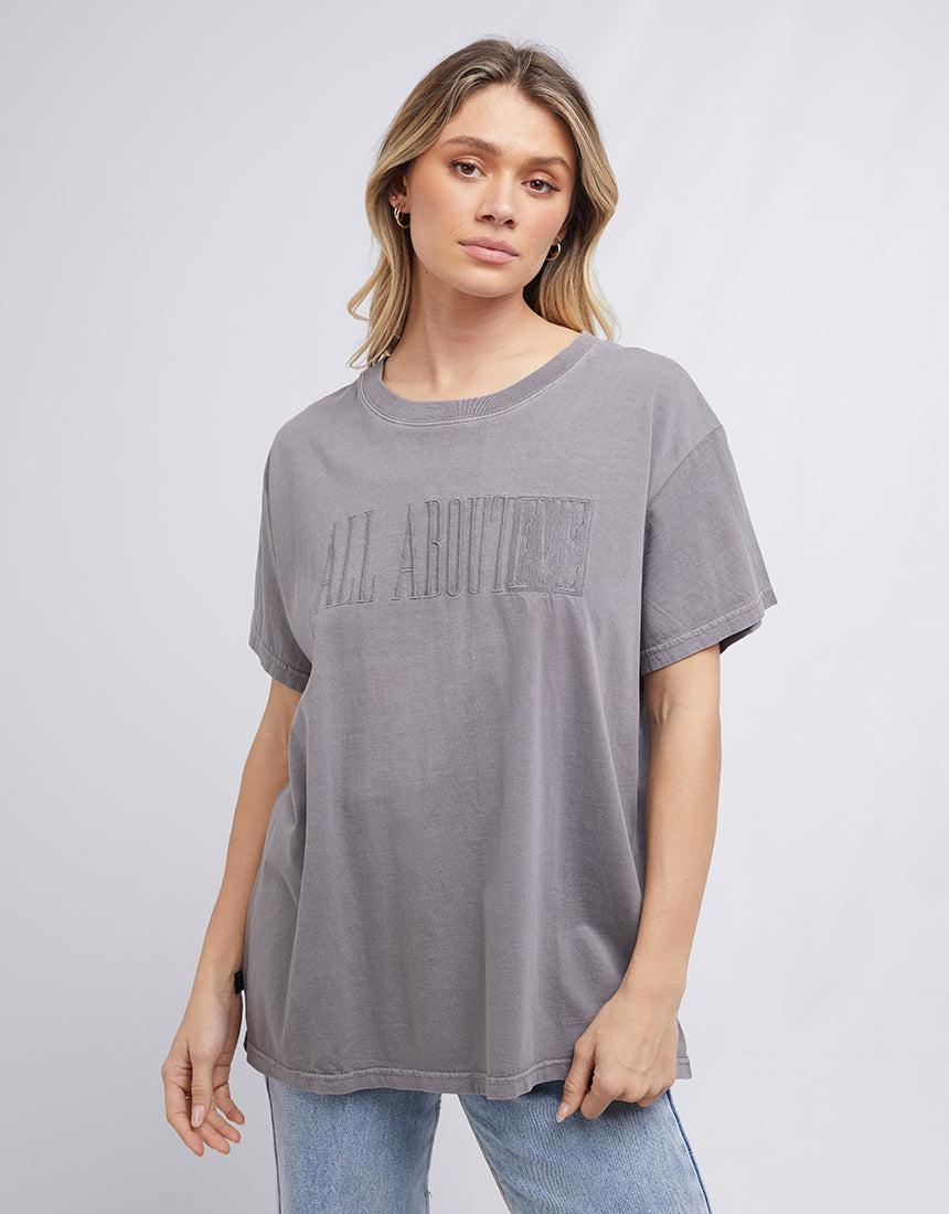 All About Eve-Heritage Tee Charcoal-Edge Clothing