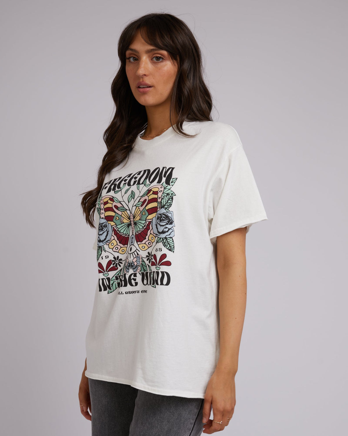 All About Eve-In The Wind Oversized Tee Vintage White-Edge Clothing