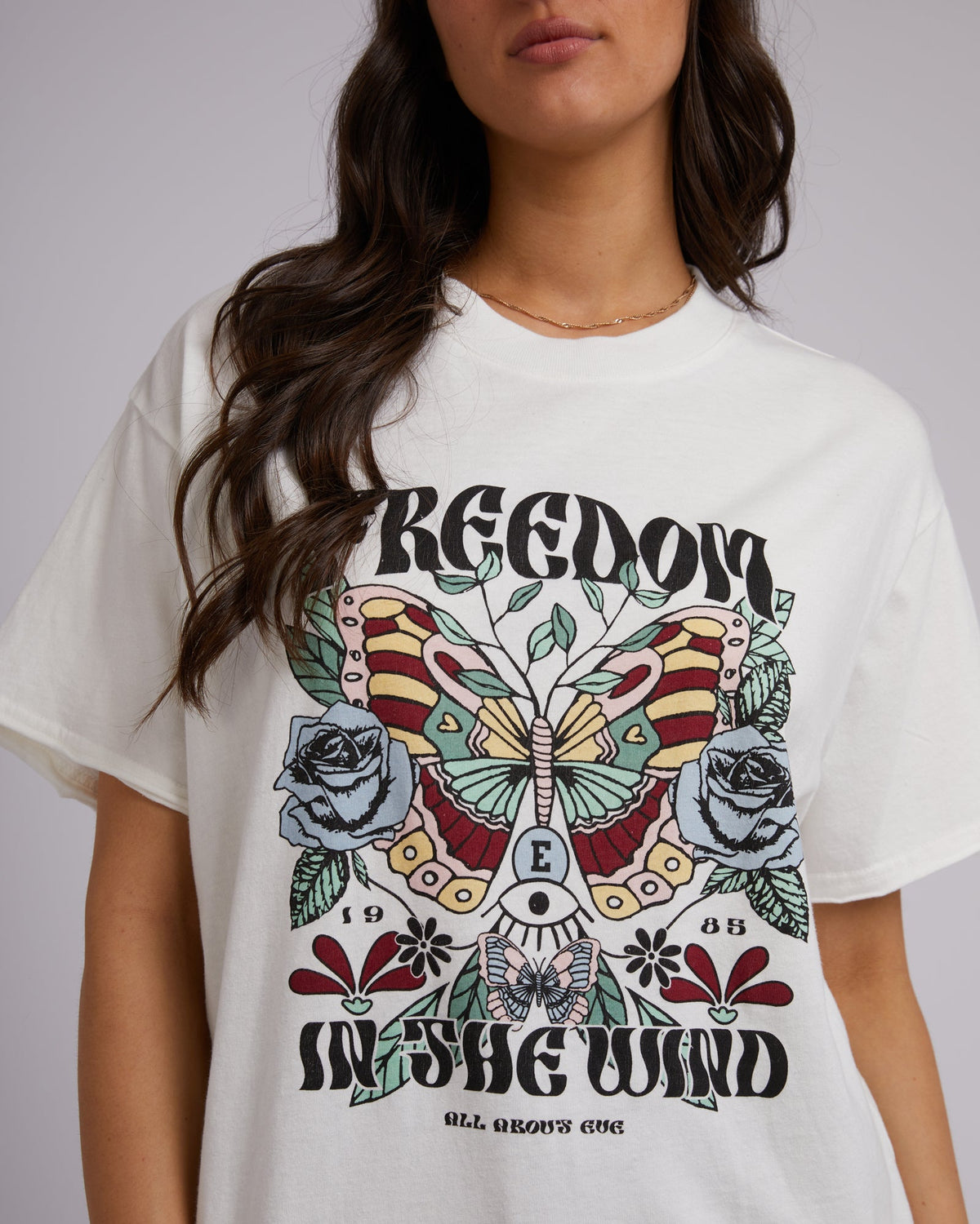All About Eve-In The Wind Oversized Tee Vintage White-Edge Clothing