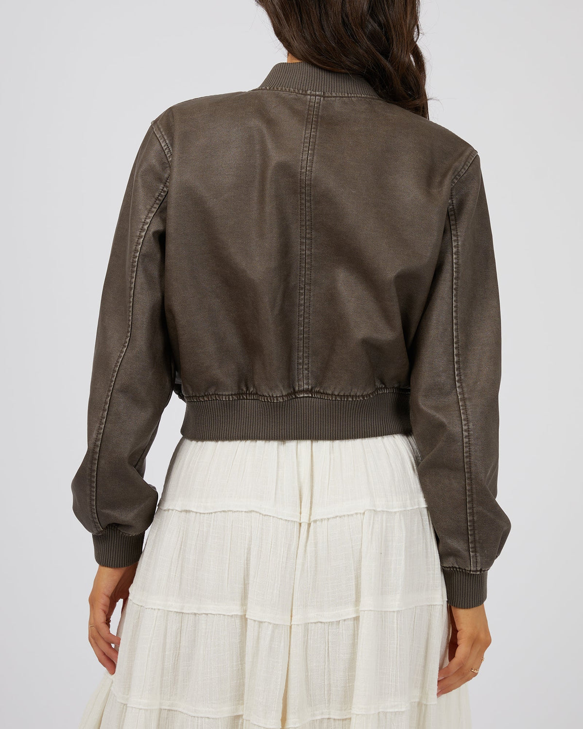 All About Eve-Knox Bomber Jacket Charcoal-Edge Clothing