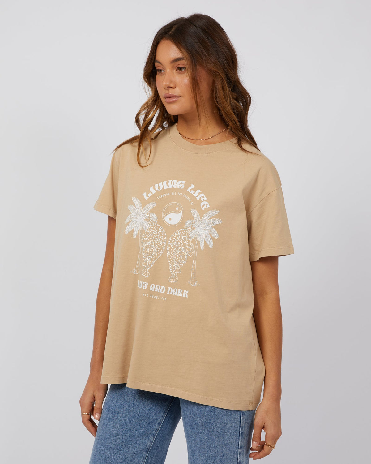 All About Eve-Living Life Standard Tee Oatmeal-Edge Clothing