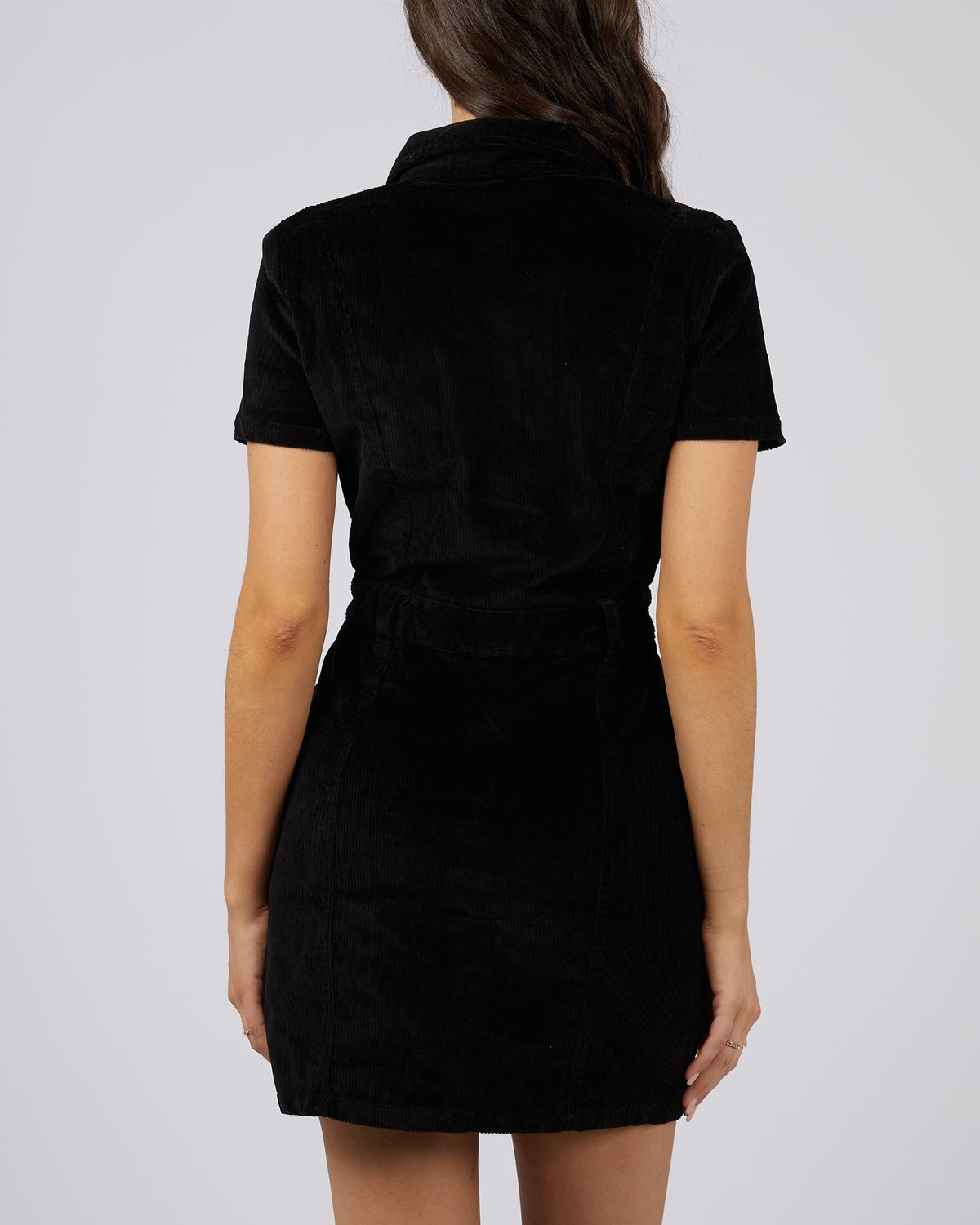 All About Eve-Nadia Cord Mini Dress Black-Edge Clothing