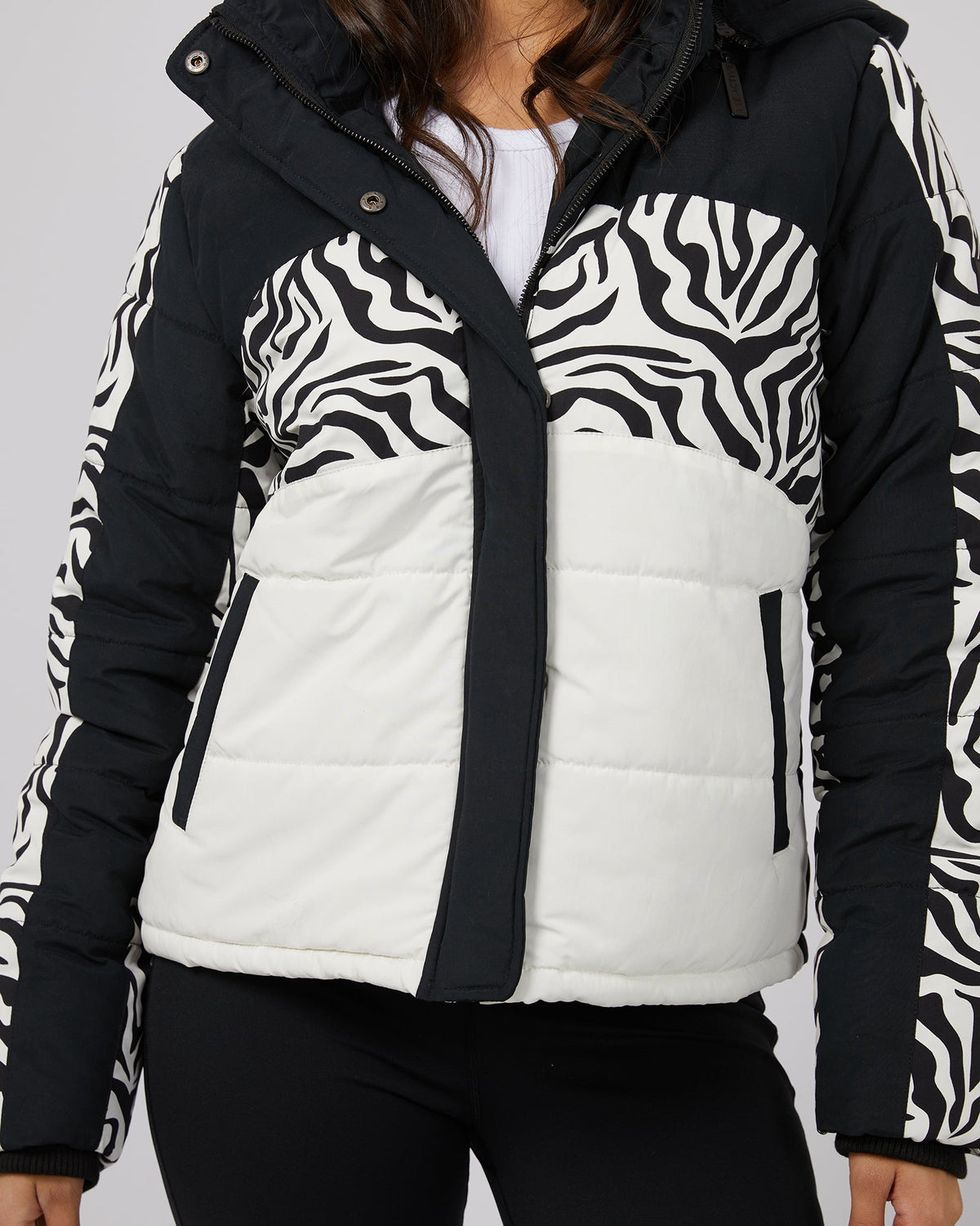 All About Eve-Parker Panelled Puffer Black-Edge Clothing
