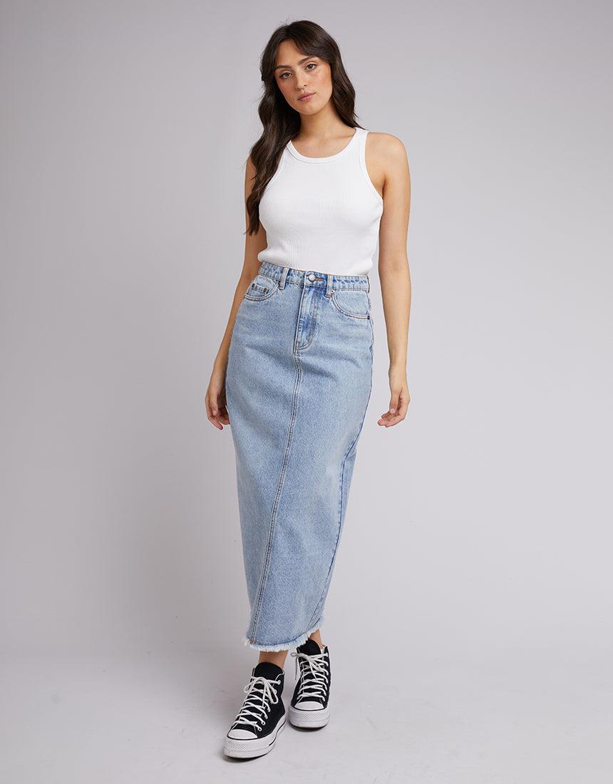All About Eve-Ray Maxi Skirt Light Blue-Edge Clothing