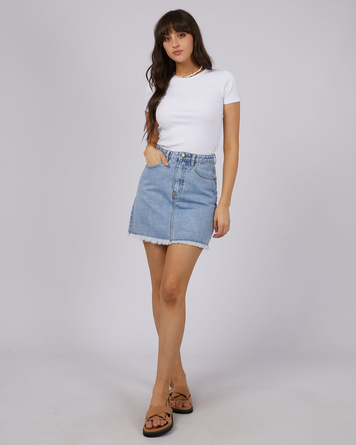 All About Eve-Ray Mini Skirt Light Blue-Edge Clothing