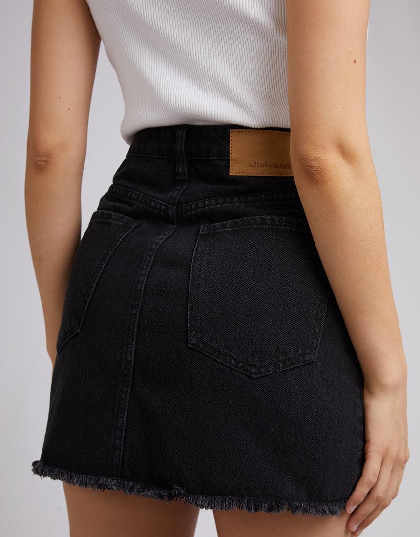 All About Eve-Ray Mini Skirt Washed Black-Edge Clothing