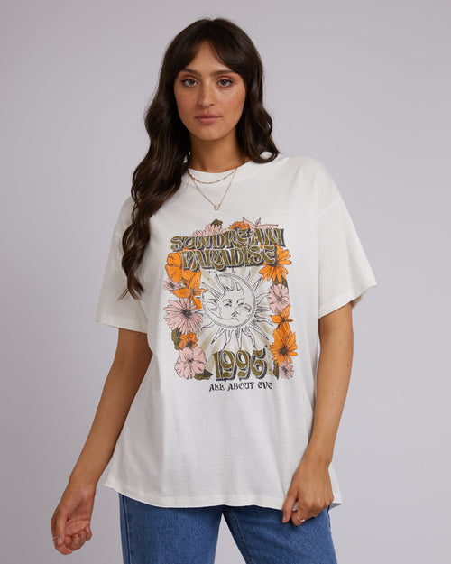 All About Eve-Sundream Oversized Tee Vintage White-Edge Clothing