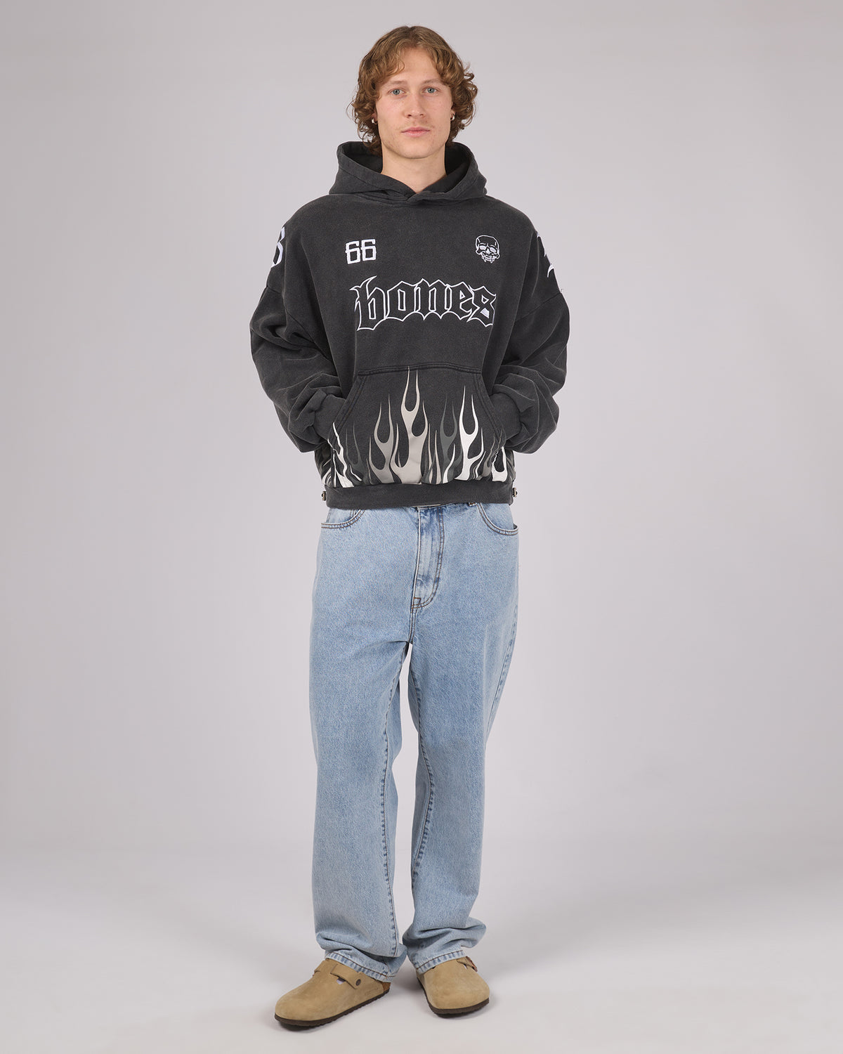 Bones Club Hoodie Washed Black