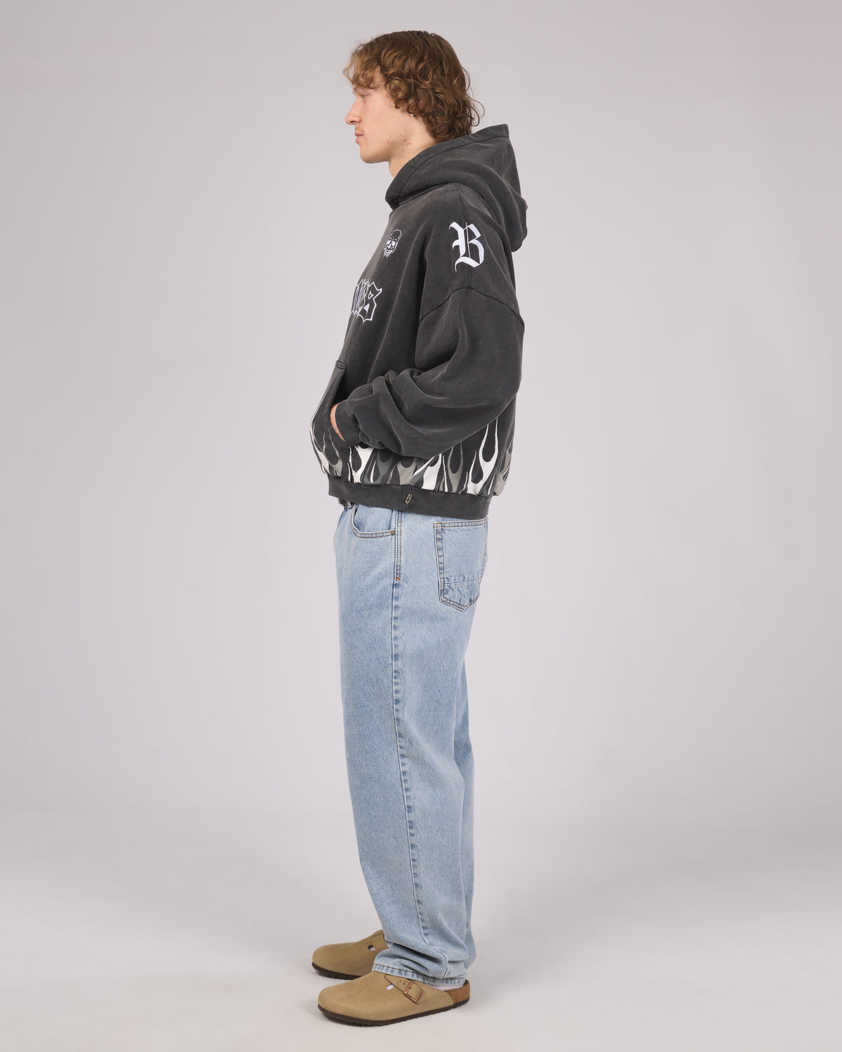 Bones Club Hoodie Washed Black