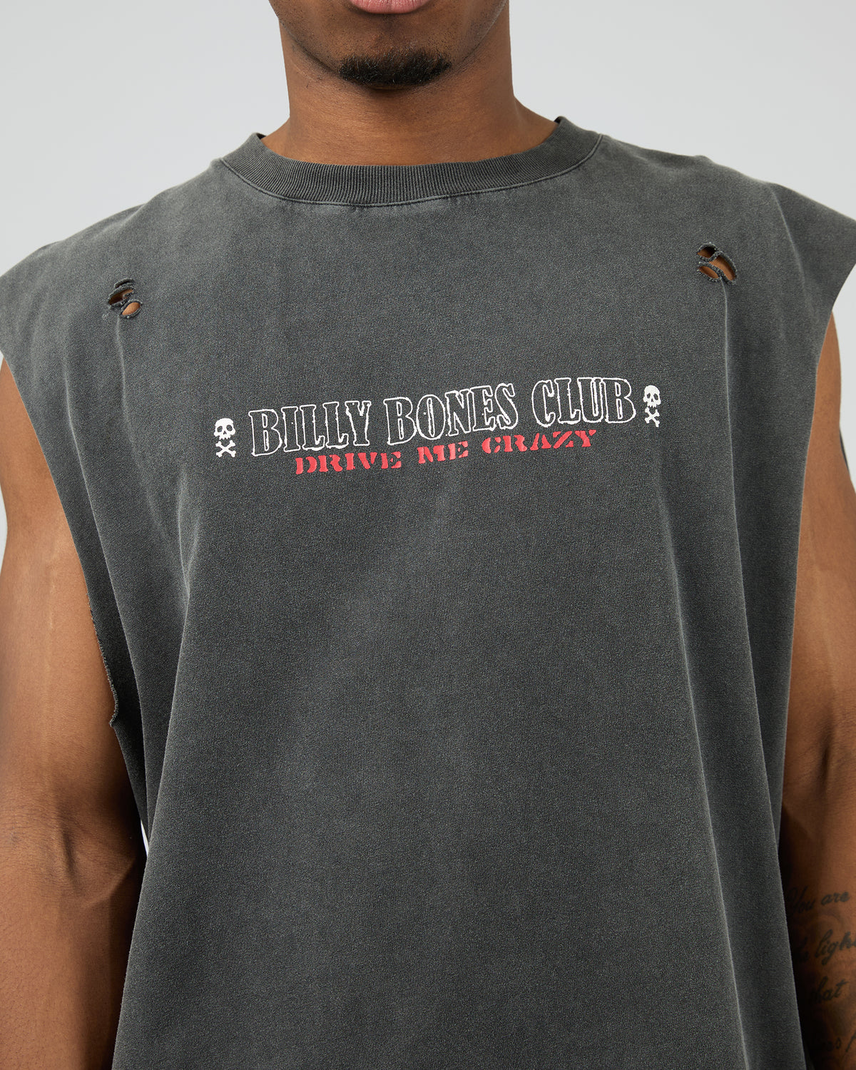 Drive Me Crazy Muscle Tee Washed Black