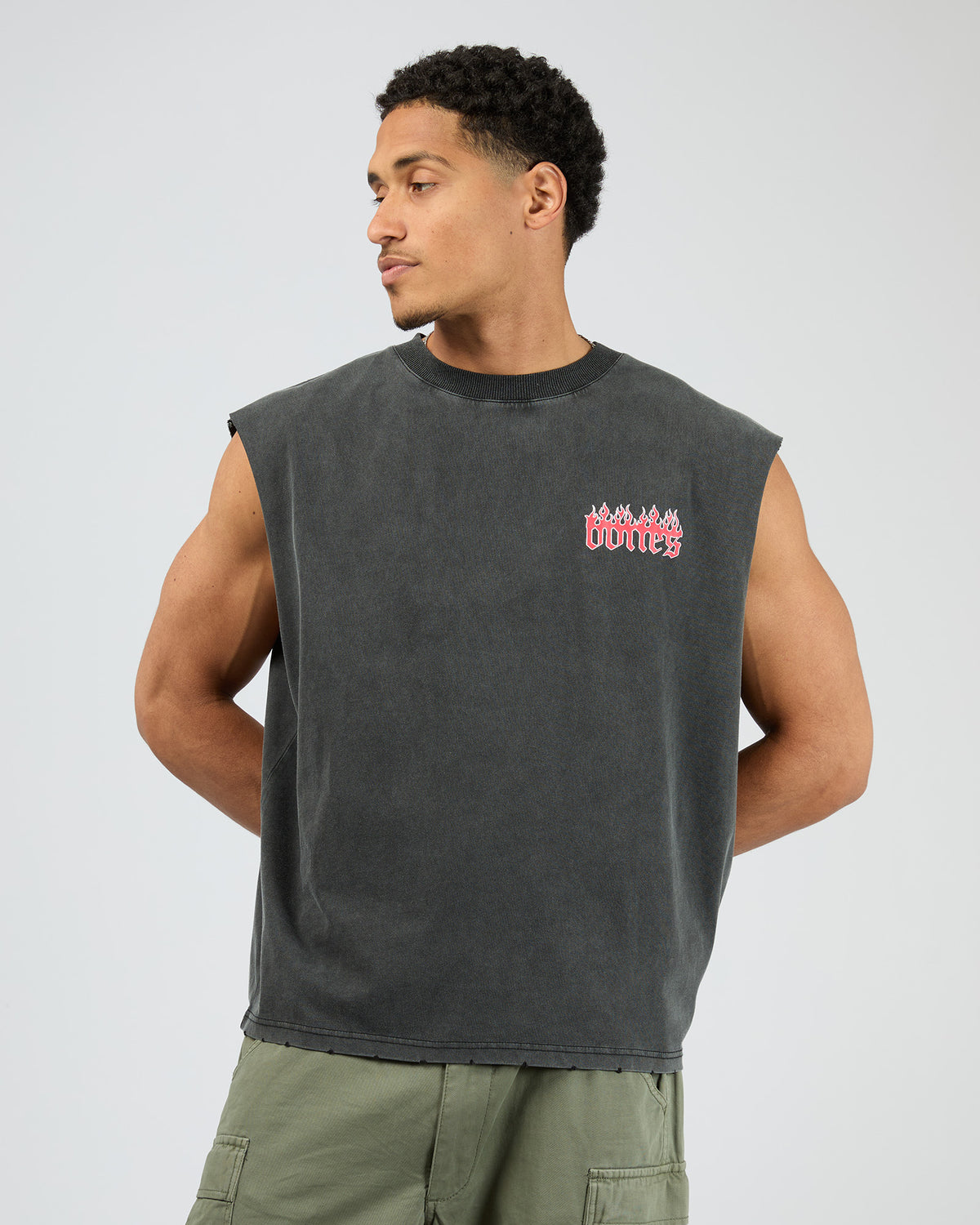 Burning Bones Muscle Tank Vintage Black