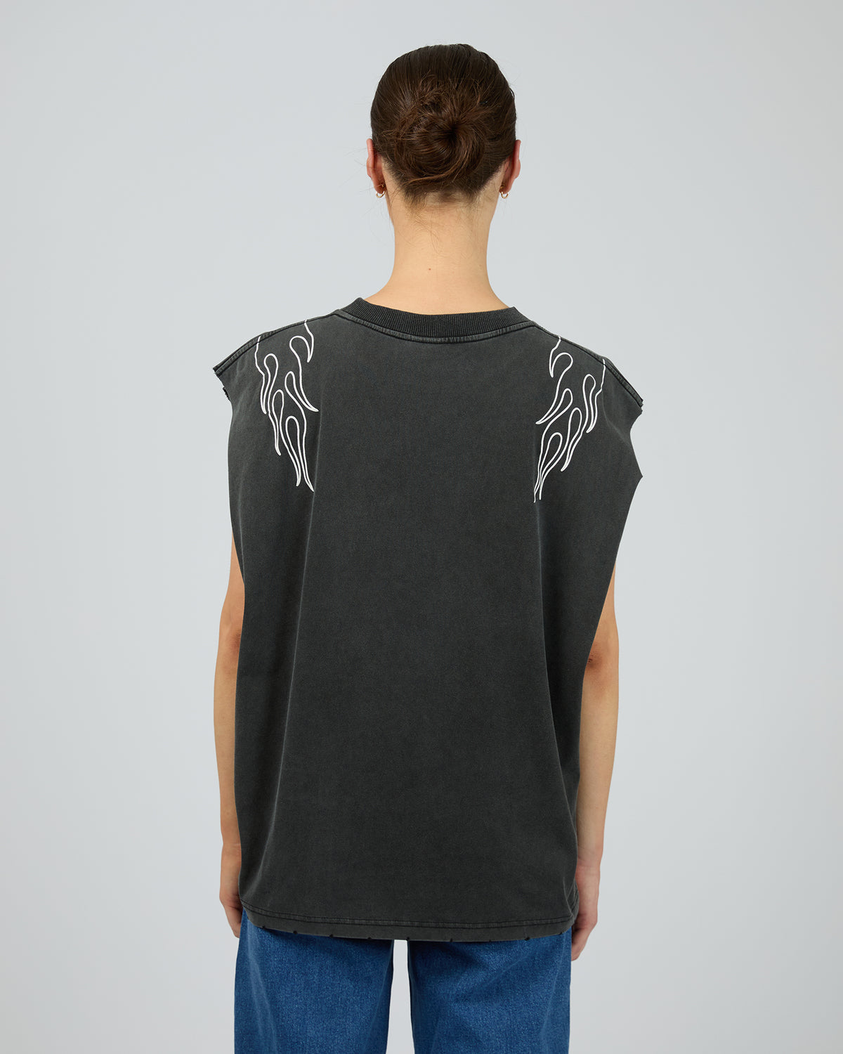 Burning Bones Muscle Tank Vintage Black