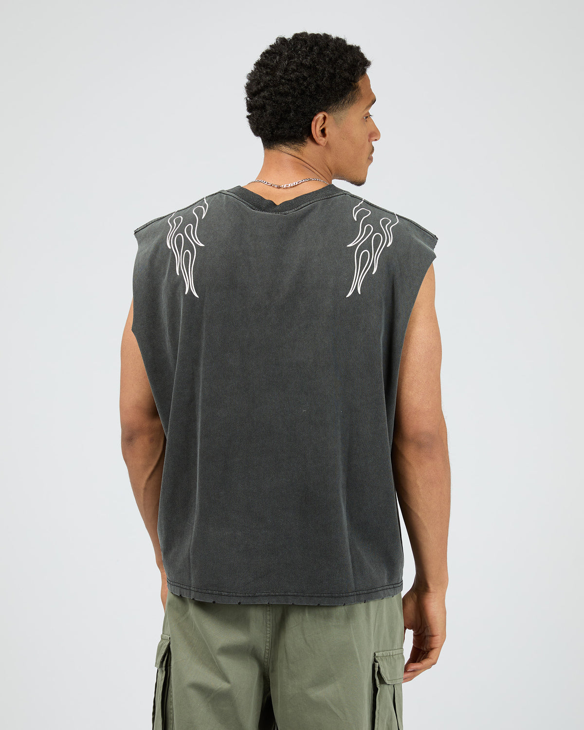 Burning Bones Muscle Tank Vintage Black