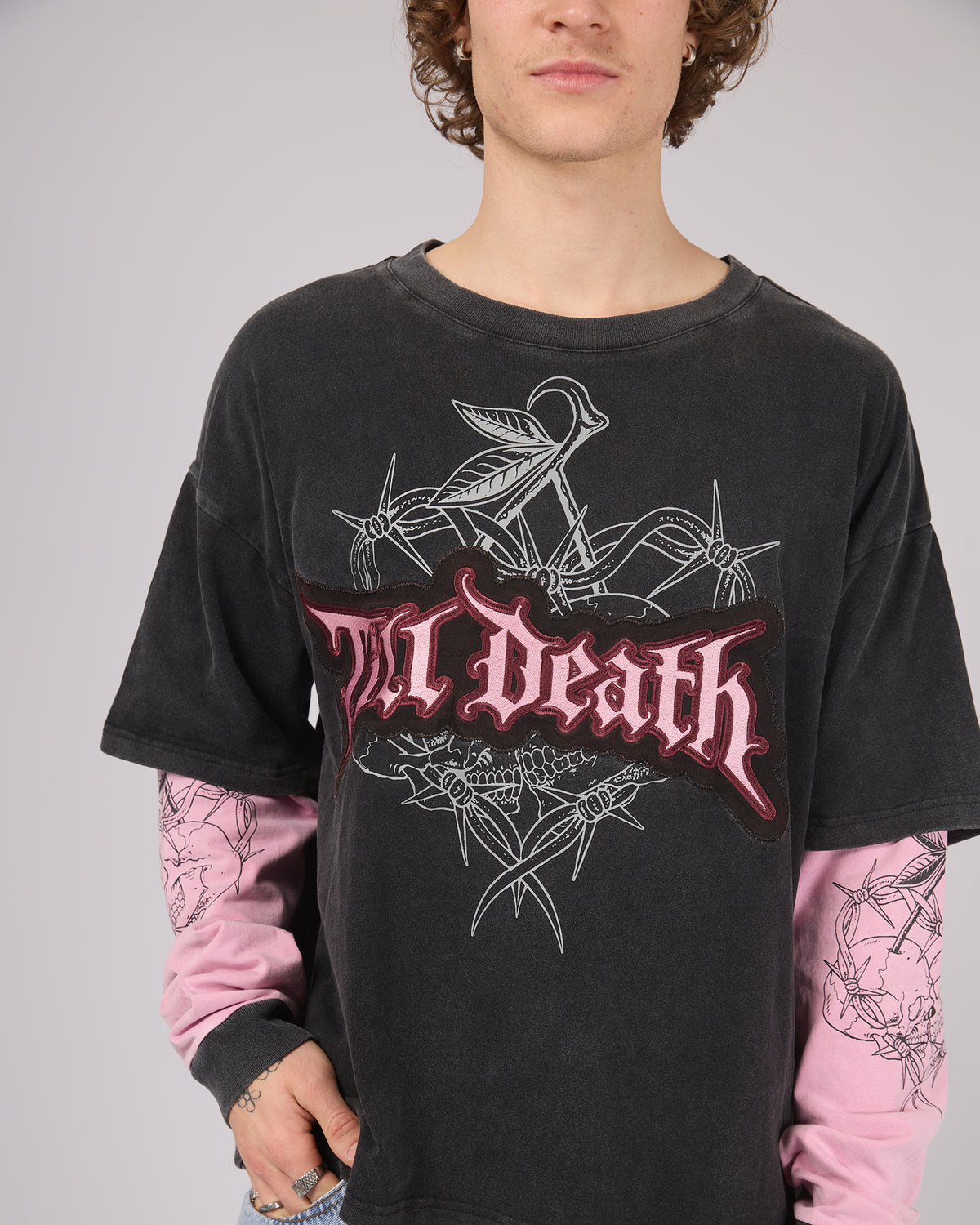 Til Death 4.0 Layered Tee Washed Black