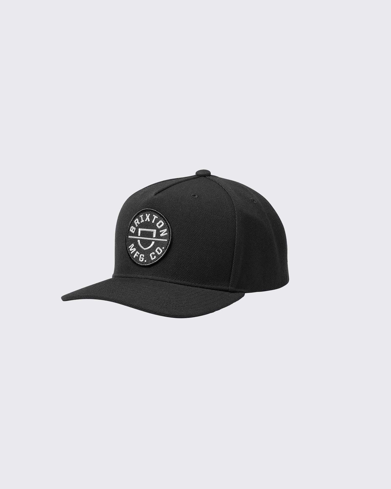 Brixton-Crest Netplus Snapback Hat Black-Edge Clothing