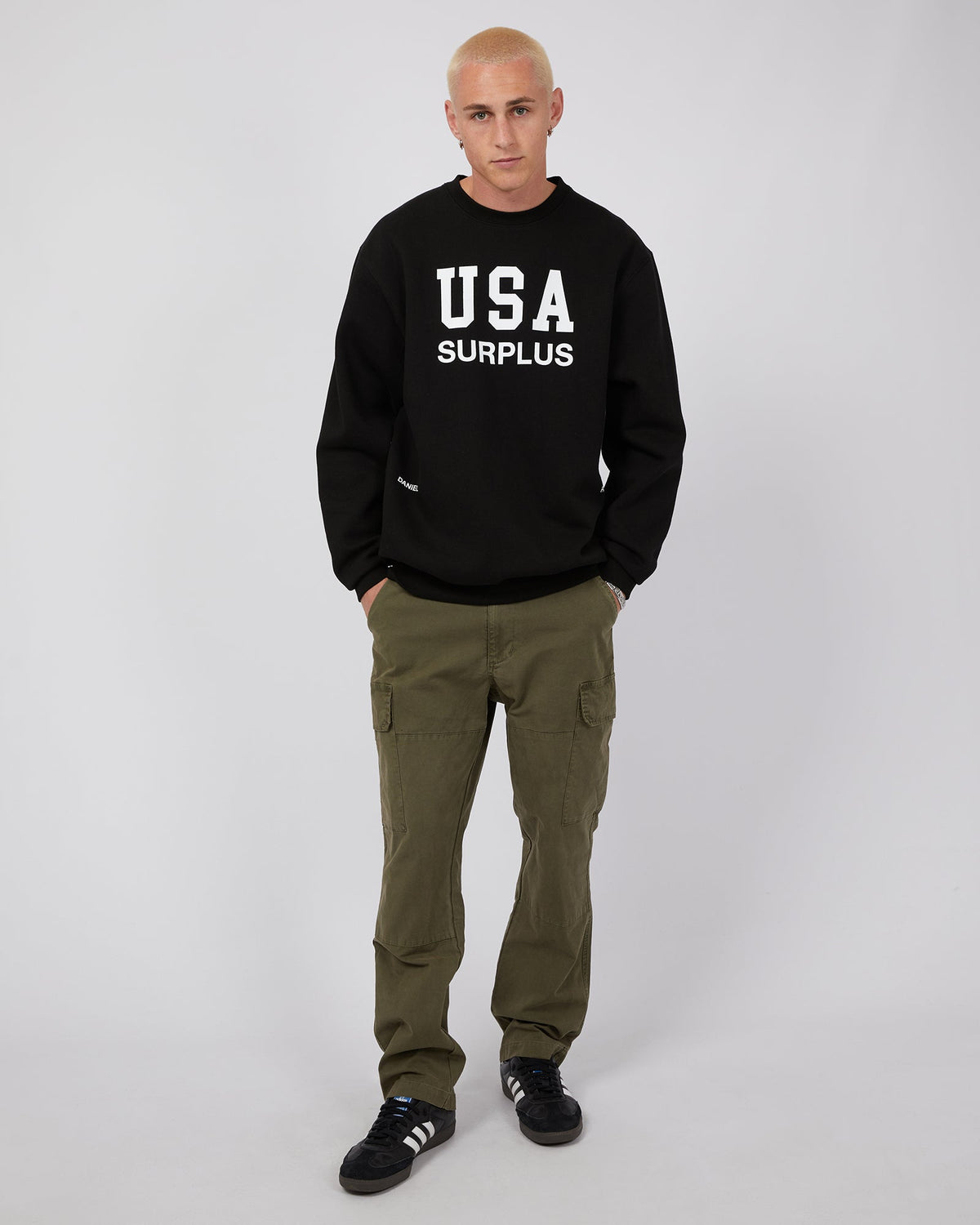 Daniel Patrick-Usa Surplus Crewneck Black-Edge Clothing