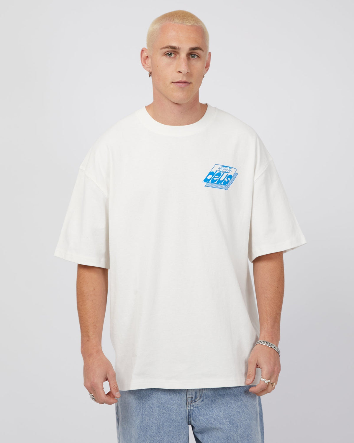 Deus Ex Machina Motorcycles Pty Ltd-Frizzle Fry Tee Vintage White-Edge Clothing
