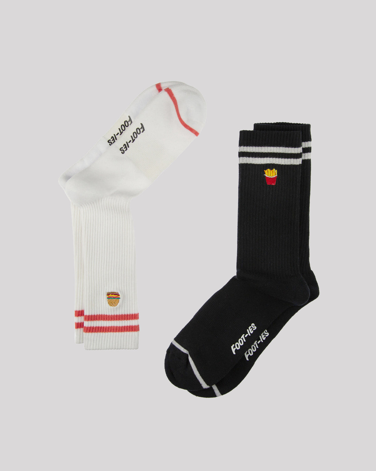 Fast Food Sneaker Sock 2 Pack Black White