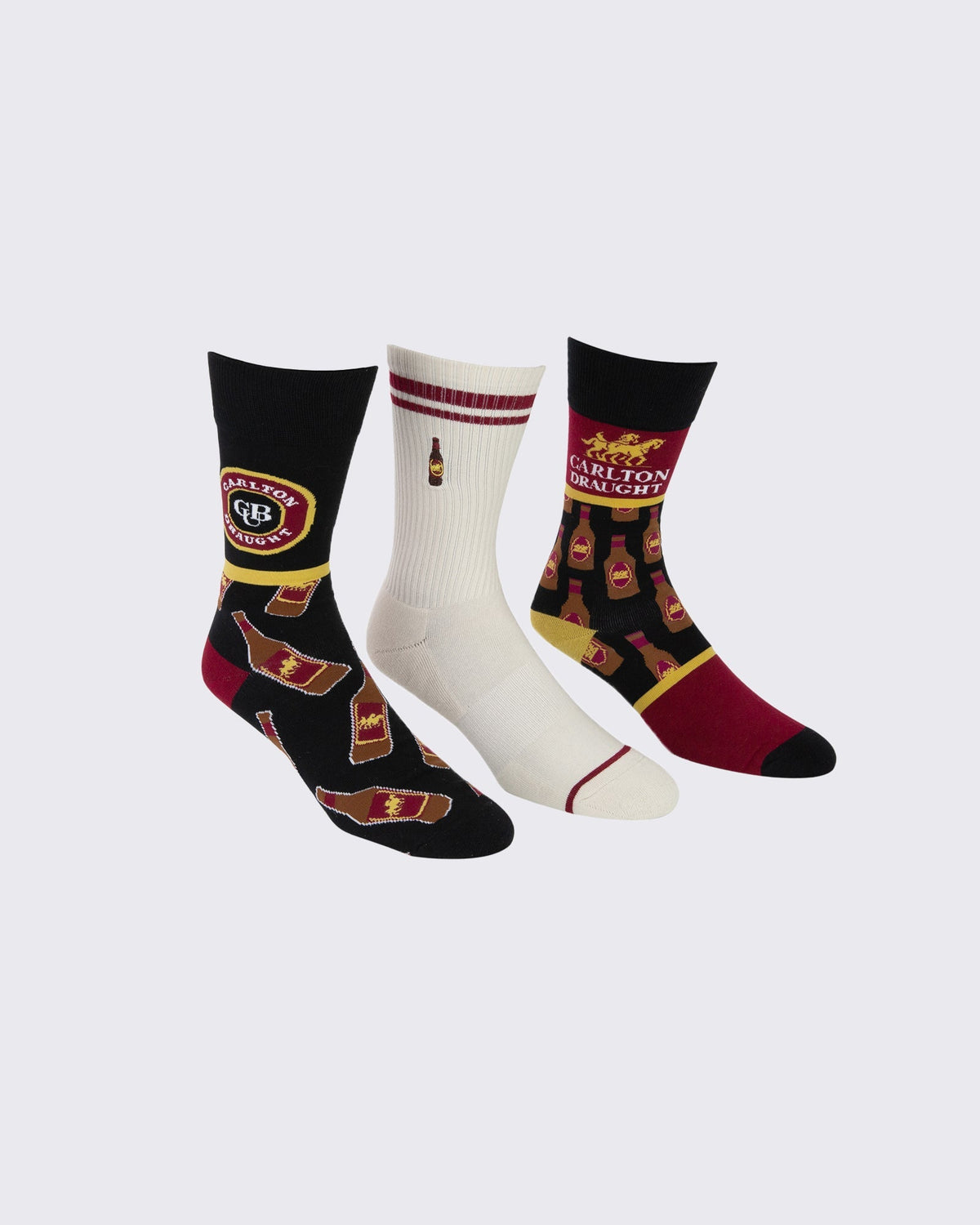 Foot-ies-Carlton Draught 3 Pack Socks-Edge Clothing