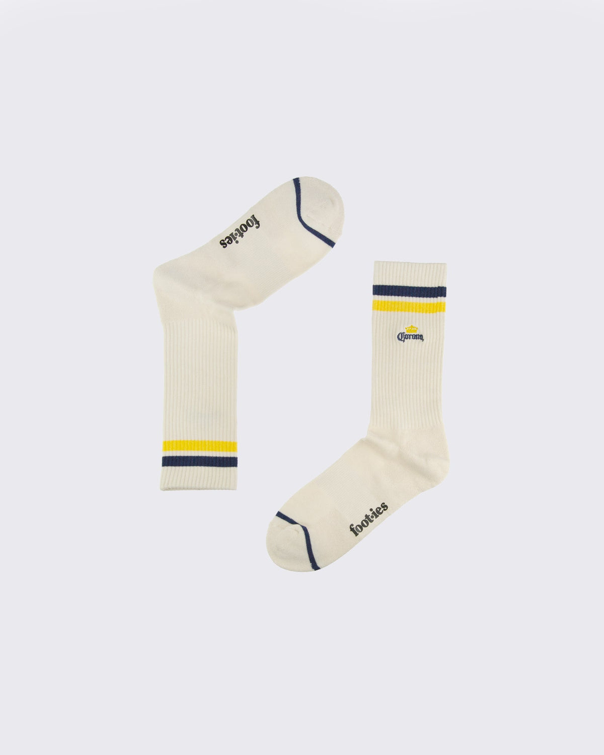 Foot-ies-Corona Retro Sneaker Sock 2 Pack Cream-Edge Clothing